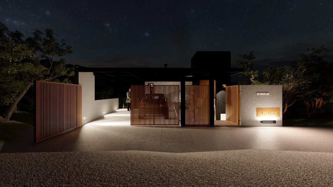 Vivienda unifamiliar, vista nocturna - proyecto Macellaro